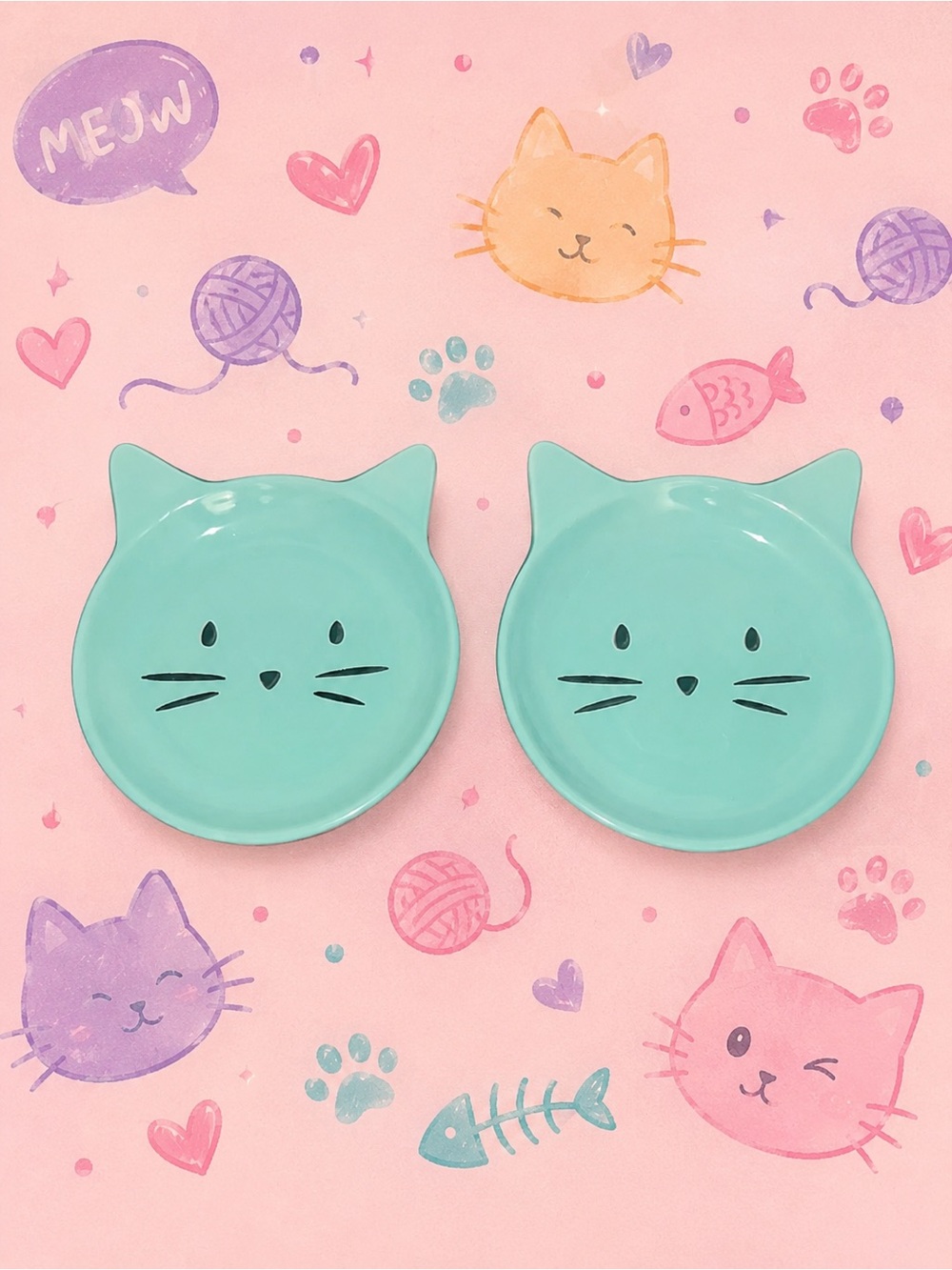 SET OF 2 CAT DISHES 🐈‍⬛